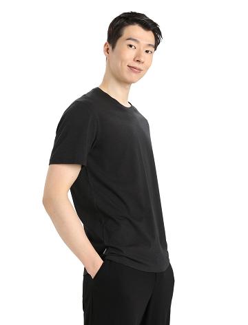 Pánské Tričko Icebreaker Merino Central Classic Krátké Sleeve Černé | CZ 1801RVDW
